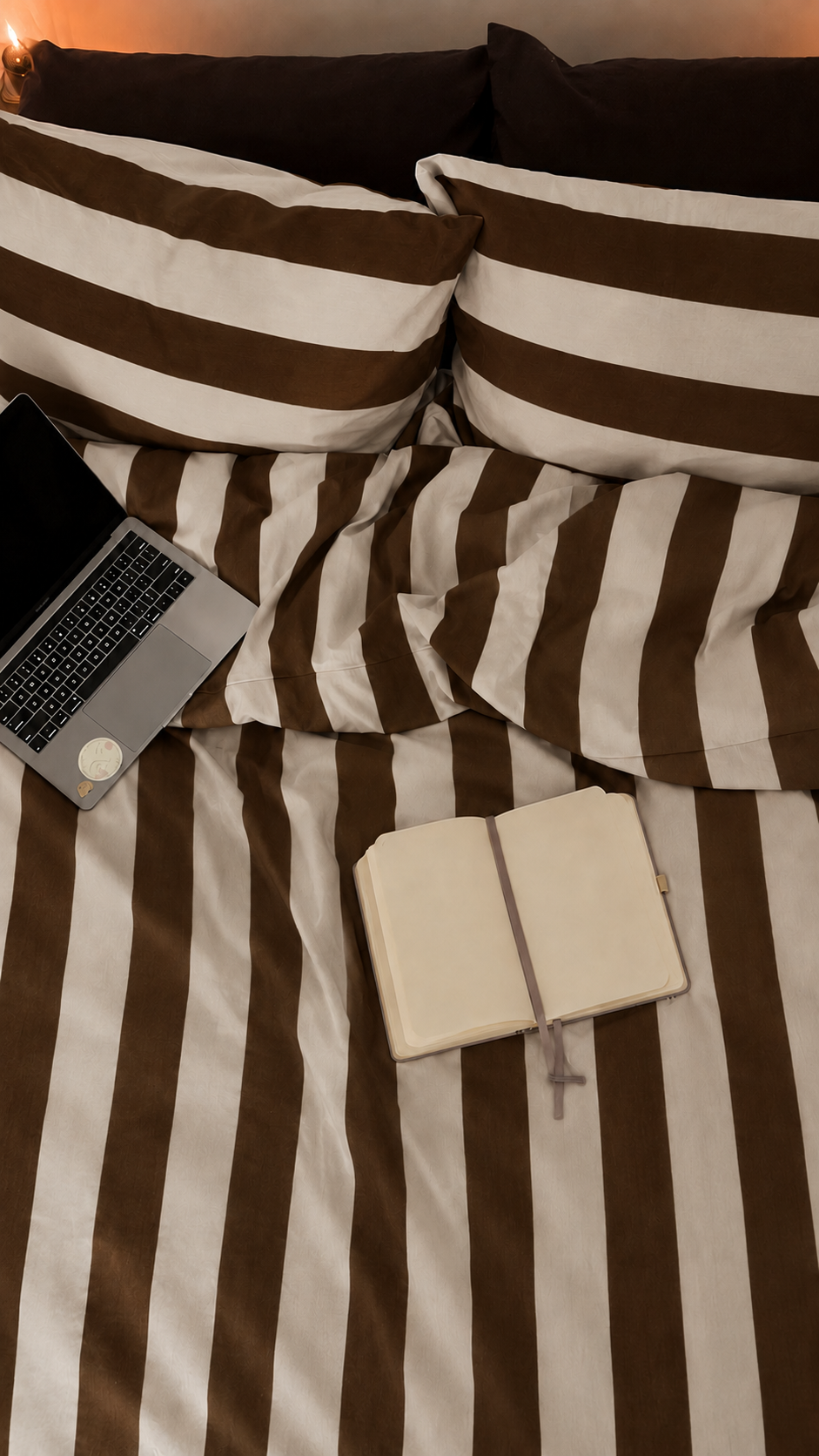 300 TC Aurelia Stripe - Cotton Satin Bedding Set