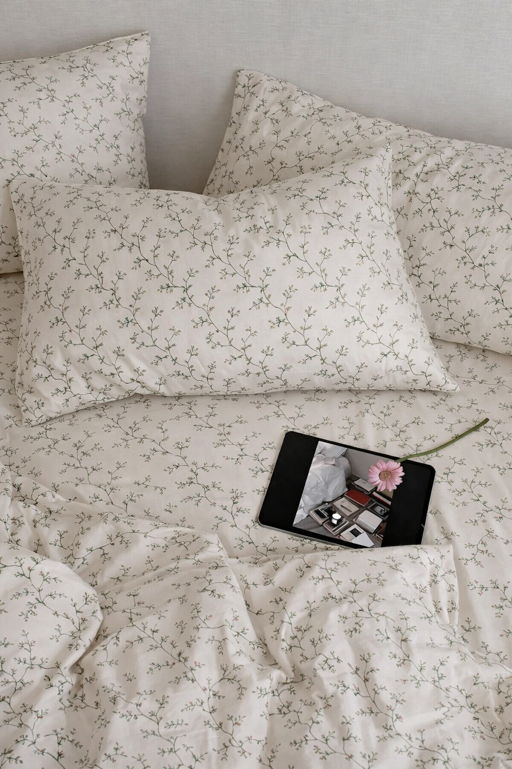 500 TC Printed Cotton Satin Ethereal Pillow Case