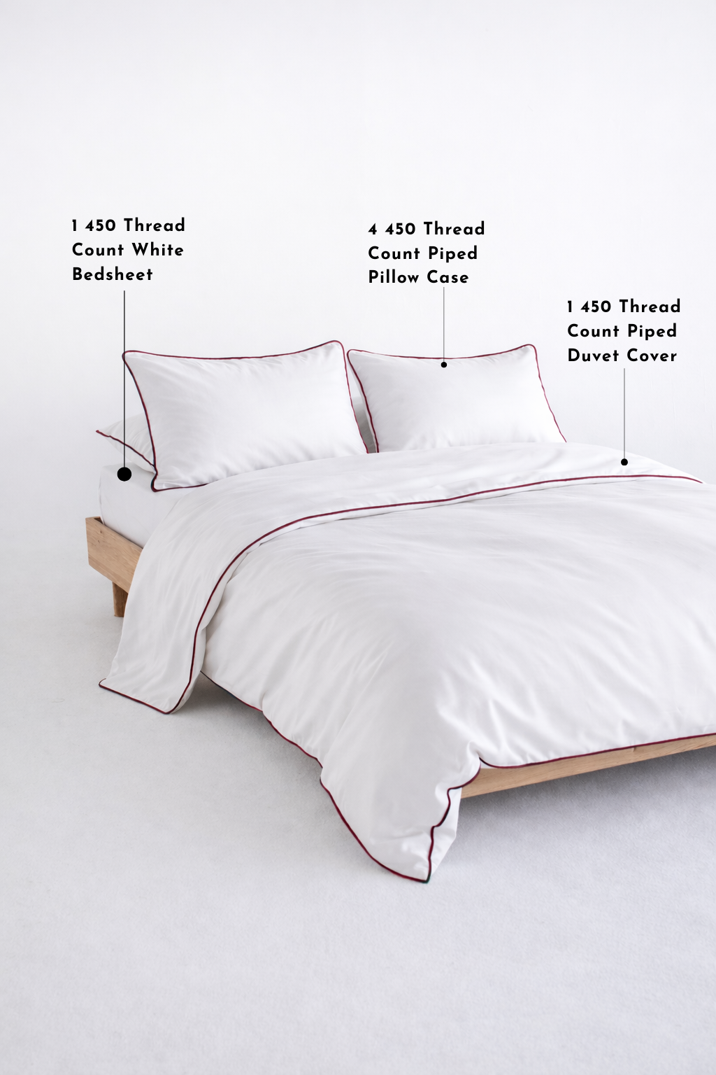 450 TC Luxe Piped Duvet Cover