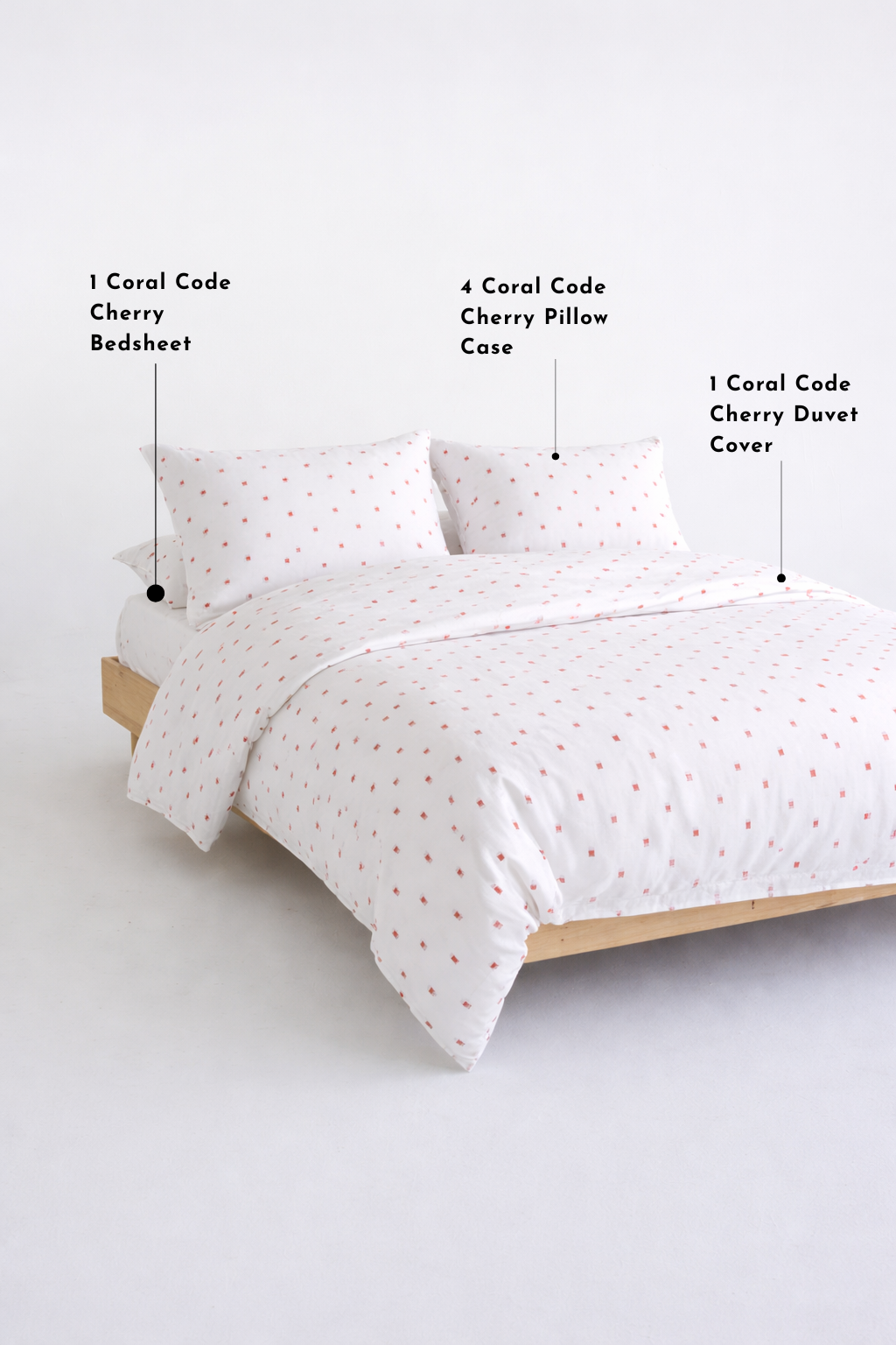 500 TC Cotton Satin Coral Code Bedsheet