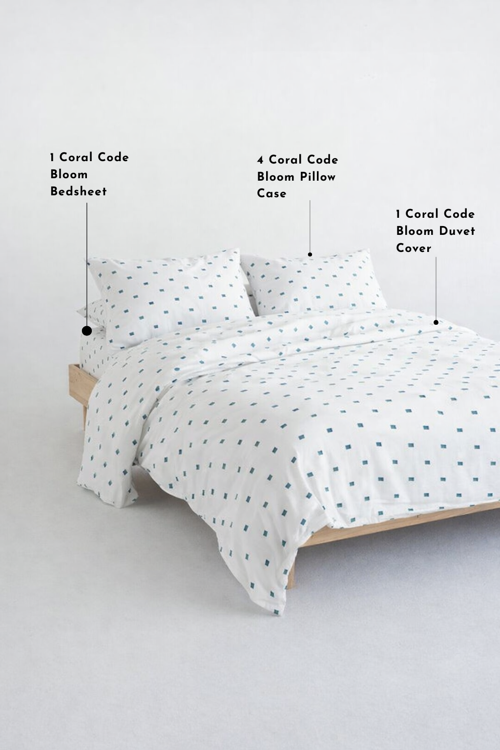 500 TC Cotton Satin Coral Code Bedding Set