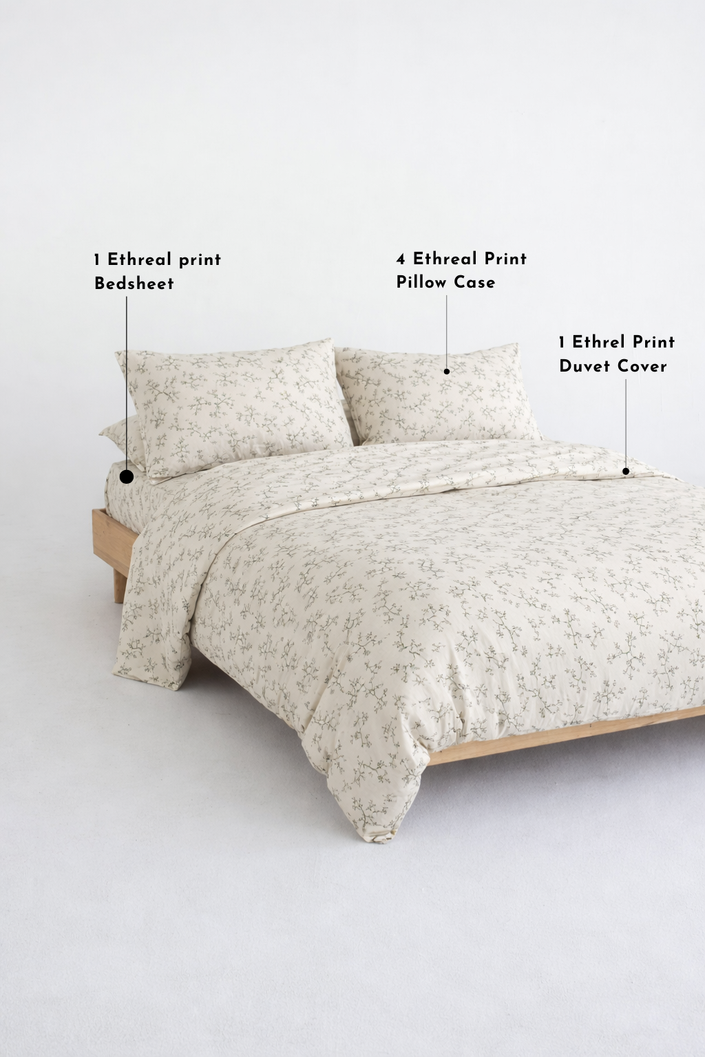 500 TC Cotton Satin Ethereal Bedsheet